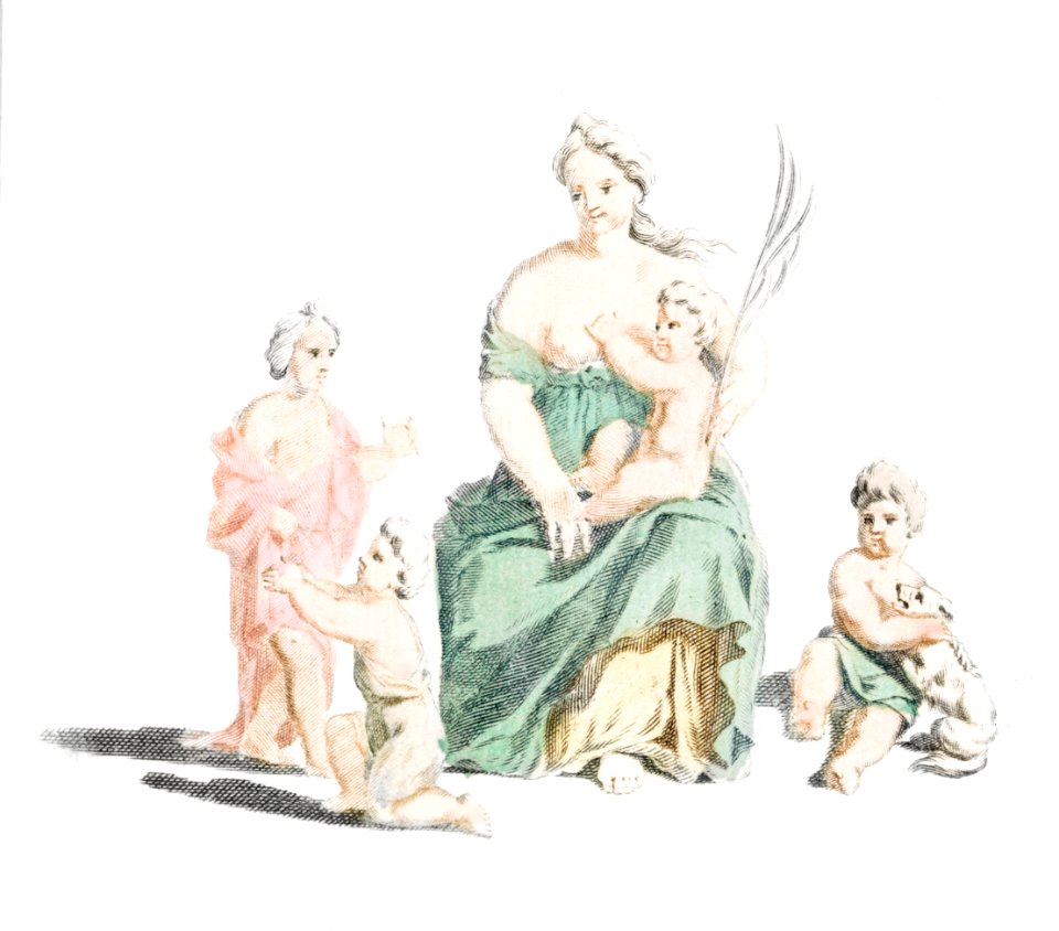 Woman and children by Johan Teyler (1648-1709).