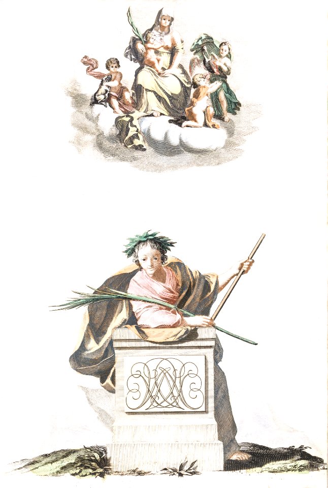 Figure and Mary on the clouds byJohan Teyler (1648-1709).