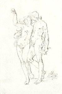 Adam and Eve (ca. 1736–1848) by Cornelis Ploos van Amstel.. Free illustration for personal and commercial use.