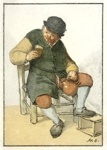 Zittende boer met kruik (ca. 1763–1768) by Cornelis Ploos van Amstel.. Free illustration for personal and commercial use.