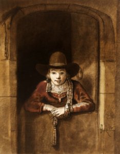 Jongen leunend over een onderdeur (1821) by Cornelis Ploos van Amstel.