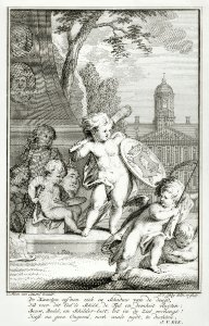 Putti beoefenen de schilderkunst en beeldhouwkunst (ca. 1736–1779) by Cornelis Ploos van Amstel.