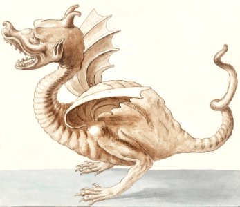 Dragon (1596–1610) by Anselmus Boëtius de Boodt.. Free illustration for personal and commercial use.