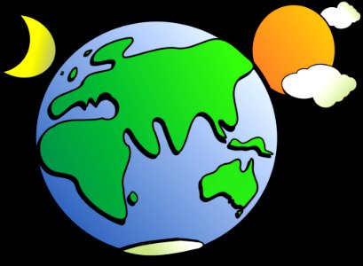 Green Yellow Planet Cartoon. Free illustration for personal and commercial use.
