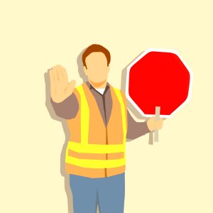 Red Yellow Standing Cartoon. Free illustration for personal and commercial use.