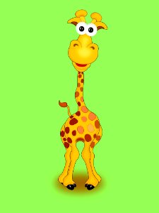 Giraffe Giraffidae Mammal Cartoon. Free illustration for personal and commercial use.
