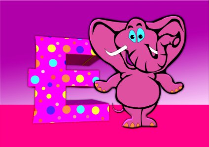 Elephants And Mammoths Pink Cartoon Mammal. Free illustration for personal and commercial use.