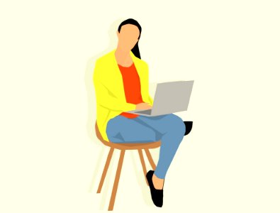 Sitting Standing Yellow Furniture. Free illustration for personal and commercial use.