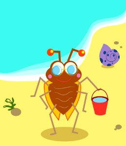 Yellow Cartoon Insect Art. Free illustration for personal and commercial use.