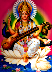 Saraswati - Goddess of Learning. Free illustration for personal and commercial use.