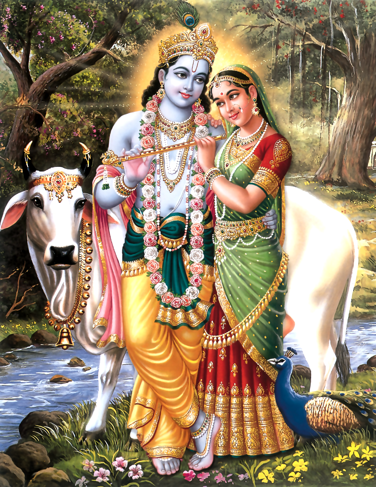 Radha Krishna - Lovers Divine. Free illustration for personal and commercial use.