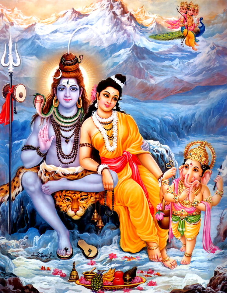 Shiva Parvati With Sons Free Stock Illustrations Creazilla