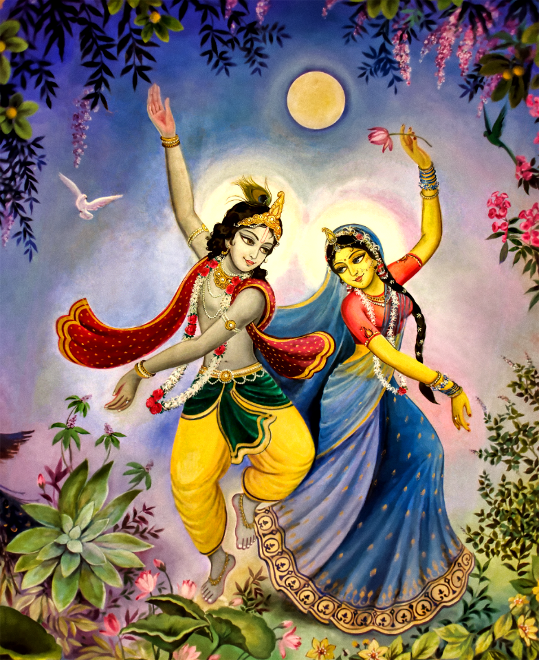 Radha-Krishna dancing joyfully in the moonlight - Free Stock Illustrations  | Creazilla