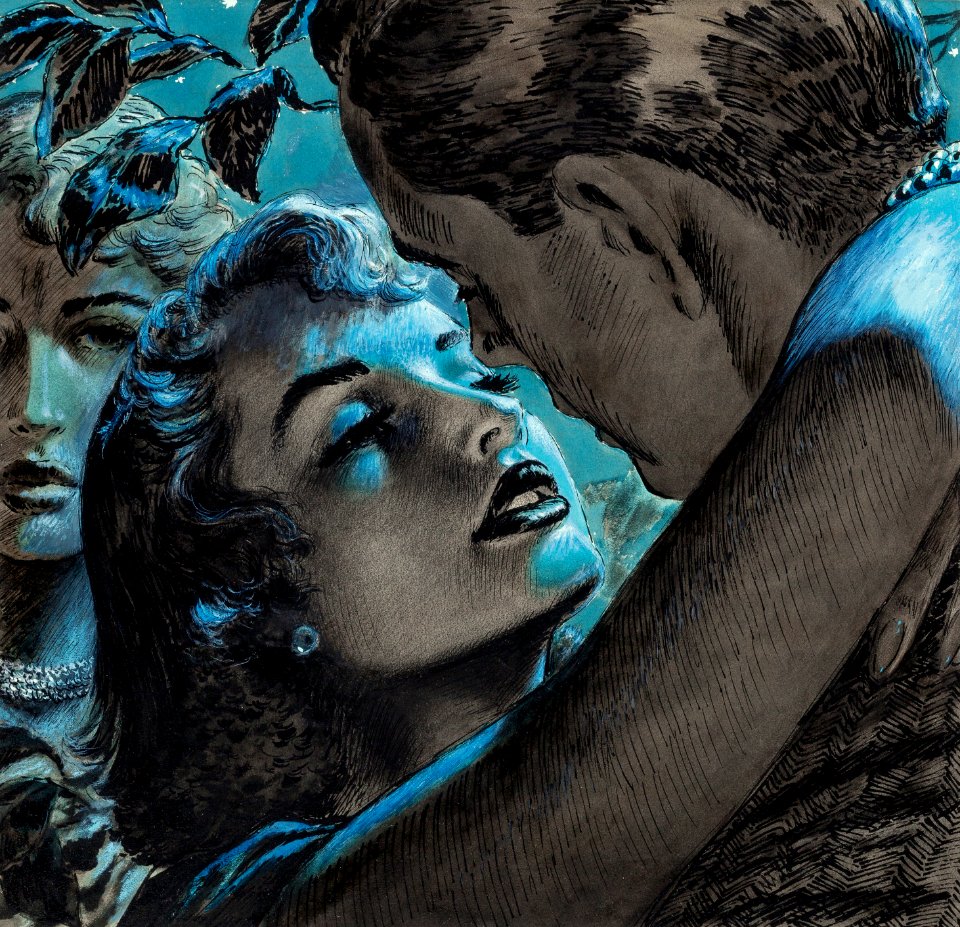 - Edwin Georgi 07 Date with Death, The Saturday Evening Post story illustration, February 12, 1949. Mixed media on board