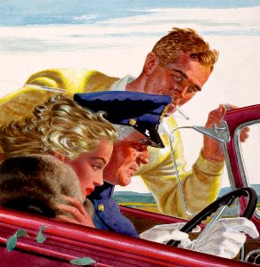 - Edwin Georgi 08 The Yellow Room, The Saturday Evening Post story illustration. Watercolor and gouache on board