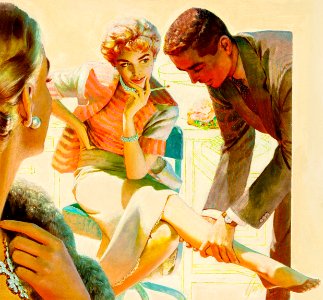 - Edwin Georgi 04 One Date with the Boss, Redbook Magazine interior illlustration, June 1953. Oil on board