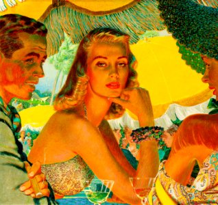 - Edwin Georgi 12 At Florida's Boca Raton Club, Webster Cigars advertisement, 1948. Mixed media on board