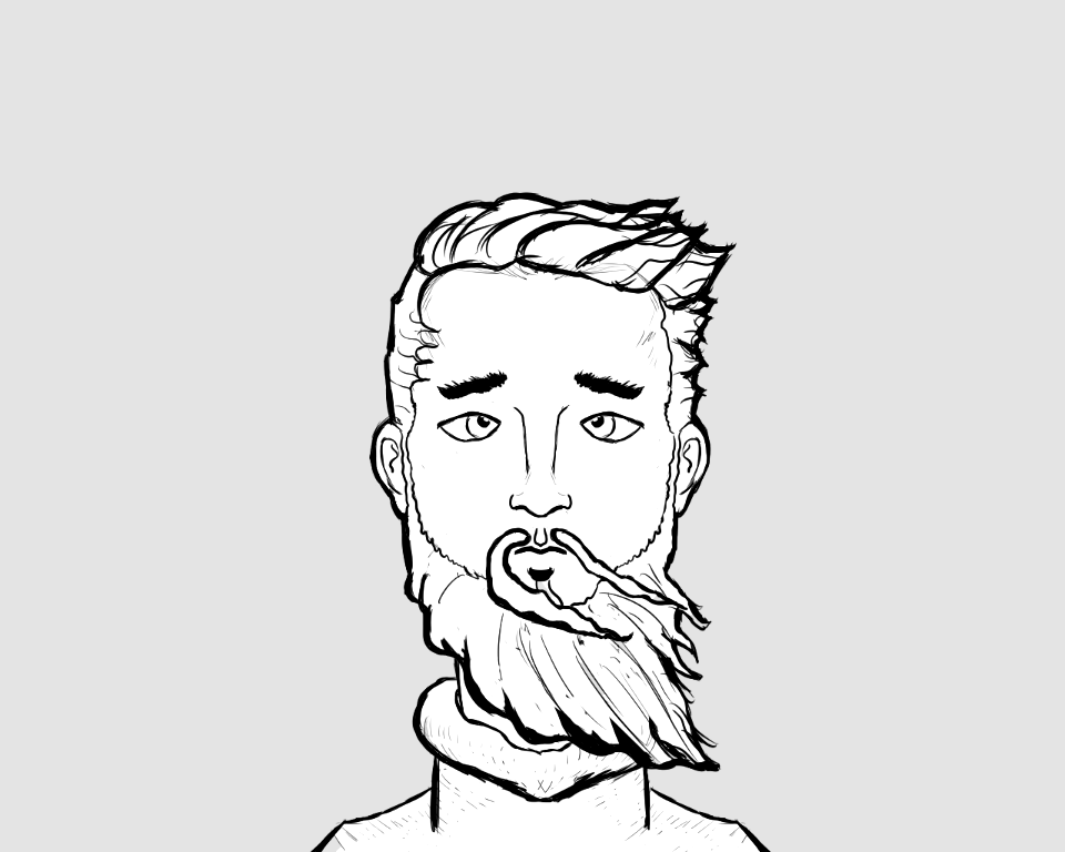 Beard in the wind. Free illustration for personal and commercial use.