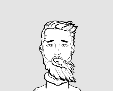 Beard in the wind. Free illustration for personal and commercial use.