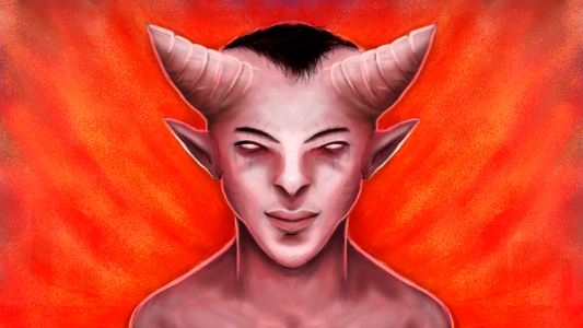 Portrait Of The Handsome Devil. Free illustration for personal and commercial use.