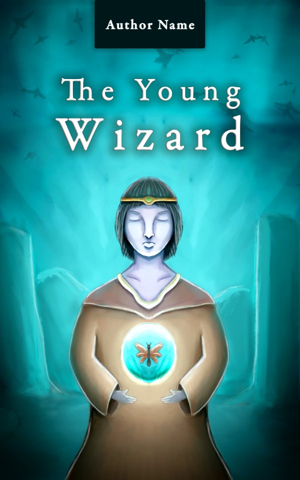 The Young Wizard Ebook Cover Template. Free illustration for personal and commercial use.