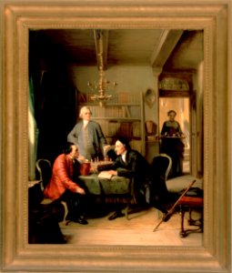 Painting [75.18]: Lavater and Lessing Visit Moses Mendelssohn, by Moritz Daniel Oppenheim (1856)