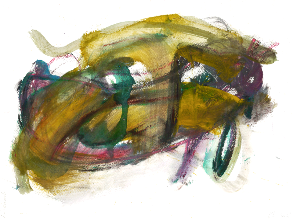 2008 - 'Dreamt', abstract watercolor art on paper; Dutch artist Fons Heijnsbroek