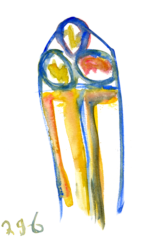 2006 - 'Swedish Windows / Fönster no. 3' small abstract watercolor drawing art on paper; Dutch artist Fons Heijnsbroek; public domain, free print download