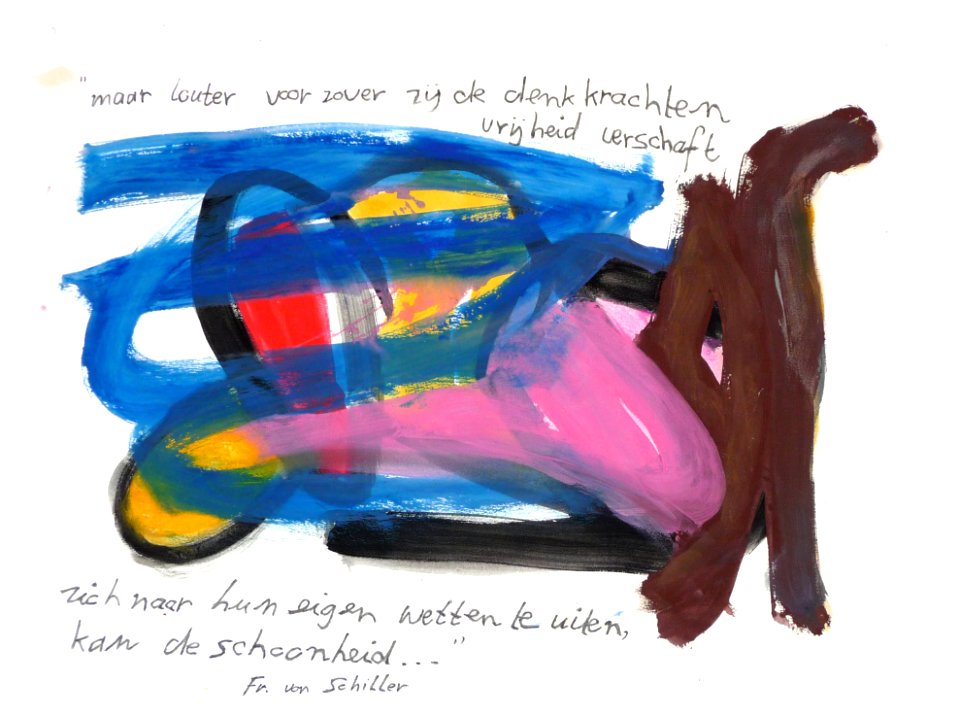 2007 - 'Beauty & Truth 2', 2007 - 'Beauty & Truth 4', on Friedrich Schiller's Letters 'Upon The Aesthetic Education of Man' - watercolor painting for sale; Dutch Abstract Expressionism art; free image in public domain / Commons,  CC-BY, Fons Heijnsbroek