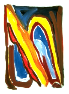 1996 - 'No title, gouache no. 6.103', colorful watercolor art on paper, abstract painting; Dutch Abstract Expressionism art / Hollands abstract-expressionisme; pictures in free public domain / Commons, CC-BY – painter-artist, Fons Heijnsbroek