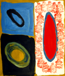 1999 - 'No title, painting no. 5.091', abstract art on canvas in simple forms; Dutch artist Fons Heijnsbroek