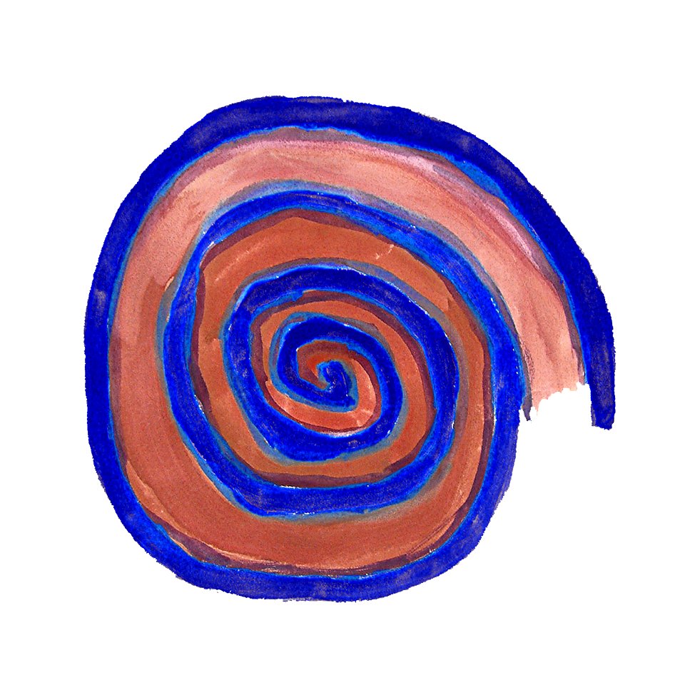 2000 - 'Blue brown spiral mandala', no 6.320 in a print-art version by a digital re-painting, contemporary Dutch artist, Fons Heijnsbroek. Free illustration for personal and commercial use.