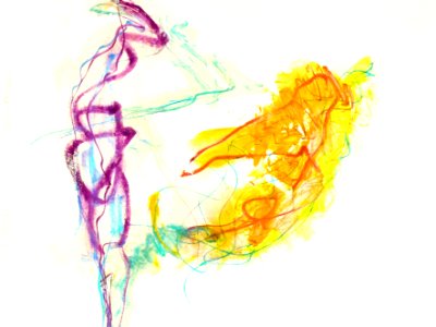 2011 - 'After-Munchs', abstract watercolor painting on paper - art image in high resolution; free download - colorful abstract art - contemporary Dutch artist, Fons Heijnsbroek