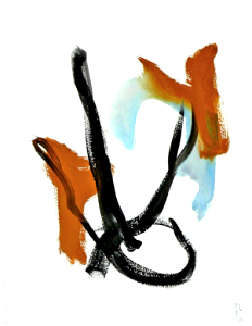 2006 - Art Trialogue: on Albert 3.'; small abstract watercolor drawing art on paper; Dutch artist Fons Heijnsbroek; public domain, free print download