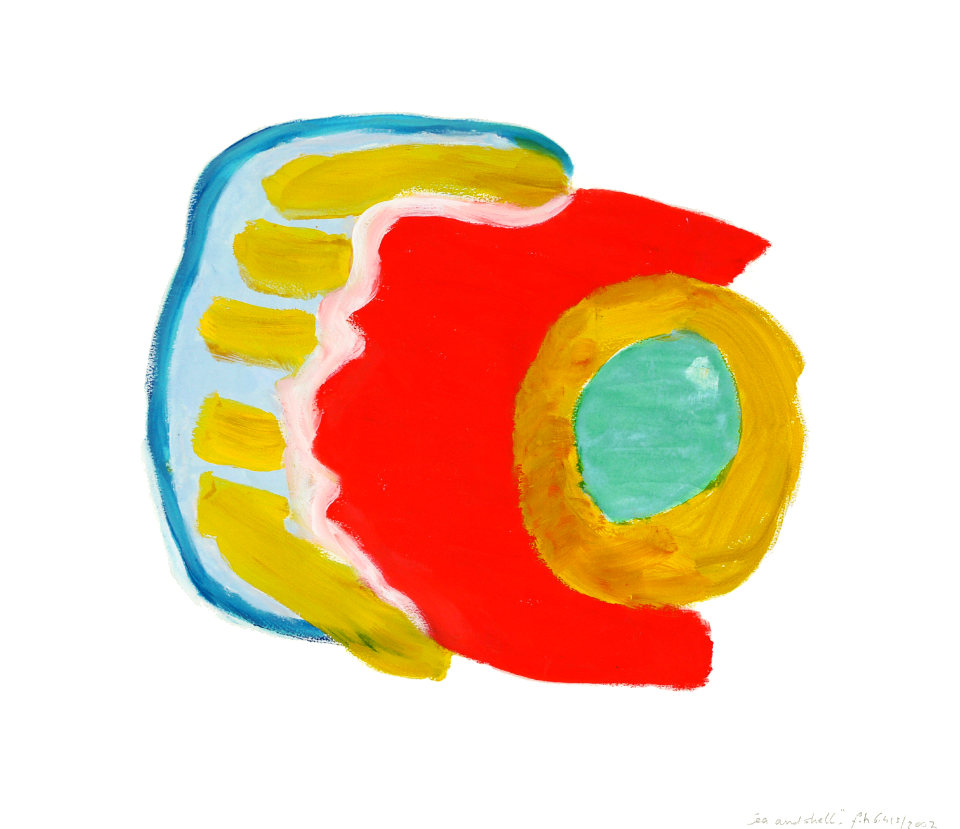 2002 - 'Sea & Shell', gouache no. 6.423, watercolor painting art on paper; Dutch artist Fons Heijnsbroek, art in the public domain, CCO