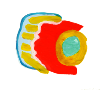 2002 - 'Sea & Shell', gouache no. 6.423, watercolor painting art on paper; Dutch artist Fons Heijnsbroek, art in the public domain, CCO. Free illustration for personal and commercial use.