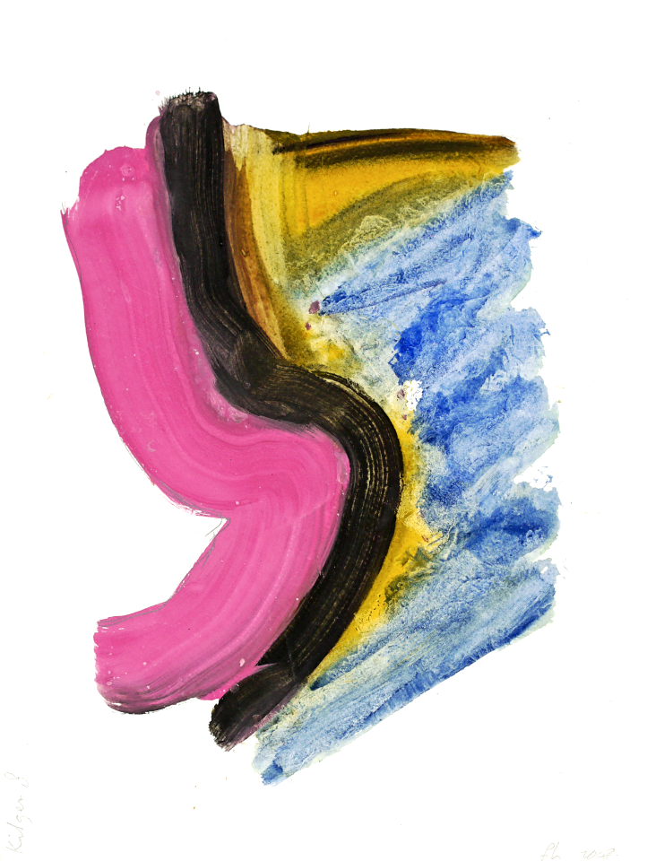 2008 - 'Kitgen 8.', a small watercolor painting on paper, made in gouache paint in 2008; artist Fons Heijnsbroek