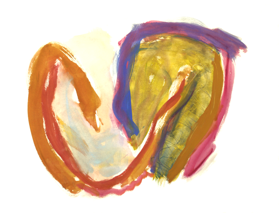 2016 - 'Togetherly 1.' - abstract watercolor painting art on paper; Dutch Abstract Expressionism art - free image download, in public domain / Commons, CC-BY – painter-artist, Fons Heijnsbroek