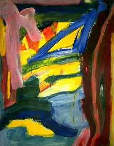 1995 - 'No title, no 9', acrylic painting art on paper; Dutch Abstract Expressionism art / Hollands abstract-expressionisme; free image in public domain / Commons, CC-BY – painter-artist, Fons Heijnsbroek. Free illustration for personal and commercial use.