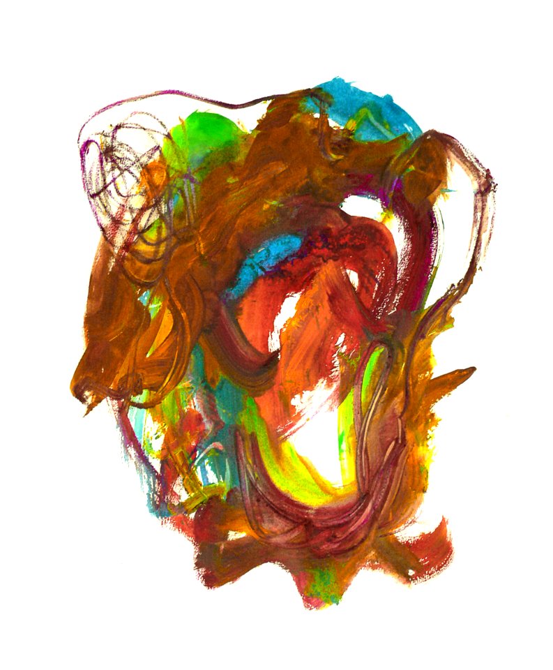 2007 / 2013 - 'Growing Beauty in Colors', a digital re-painting after my watercolor painting on paper; Dutch Abstract Expressionism art / Hollands abstract-expressionisme; free image in public domain / Commons, CC-BY – painter-artist, Fons Heijnsbroek