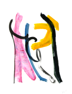 2006 - Art Trialogue: on Herman 1.'; small abstract watercolor drawing art on paper; Dutch artist Fons Heijnsbroek; public domain, free print download