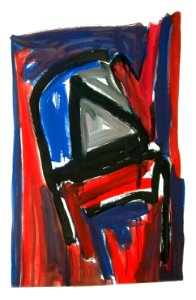 1995 - 'No title, no. 6.087', abstract painting art, watercolor on paper in gouache paint; Dutch Abstract Expressionism art / Hollands abstract-expressionisme; free image in public domain / Commons, CC-BY – painter-artist, Fons Heijnsbroek