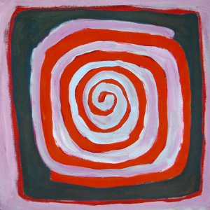2000 - 'Square Spiral Mandala' gouache no. 6.324; gouache art on paper; Dutch artist Fons Heijnsbroek, in the public domain