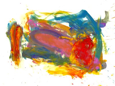 2008 - 'After Monet 2', an abstract, colorful watercolor painting on paper - art image in high resolution; free download - abstract art - contemporary Dutch artist, Fons Heijnsbroek