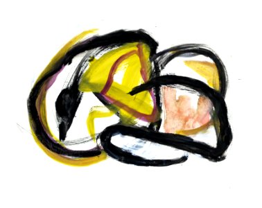 2005 - 'Spring' - abstract watercolor art; gouache painting on paper in lines; Dutch Abstract Expressionism art / Hollands abstract-expressionisme; free image in public domain / Commons, CC-BY – painter-artist, Fons Heijnsbroek