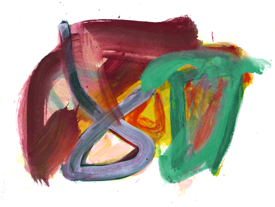 2008 - 'Kitgen 2.', a small watercolor painting on paper, made in gouache paint in 2008; artist Fons Heijnsbroek