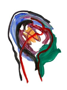 2007 / 2016 - 'Head Open, no. 2', a digital art-print, after my original acrylic painting on paper; Dutch Abstract Expressionism art / Hollands abstract-expressionisme; free image in public domain / Commons, CC-BY – painter-artist, Fons Heijnsbr. Free illustration for personal and commercial use.