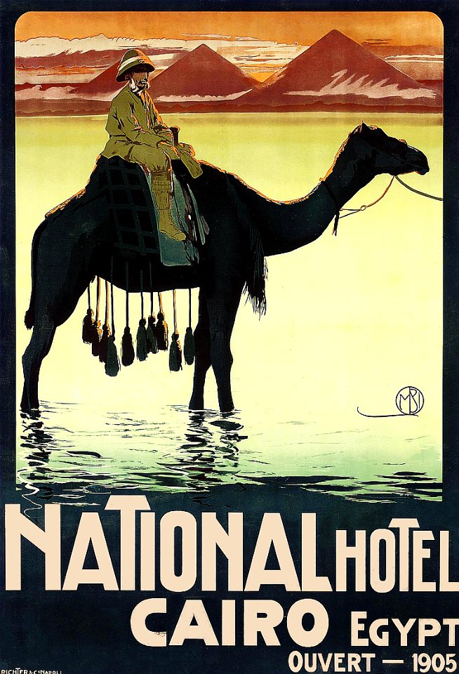 BORGONI, Mario. National Hotel, Cairo, Egypt, Ouvert — 1905.