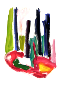 1997 - 'Candle-light', no 6.225 - abstract gouache painting, art on paper; Dutch Abstract Expressionism art / Hollands abstract-expressionisme; free image in public domain / Commons, CC-BY – painter-artist, Fons Heijnsbroek