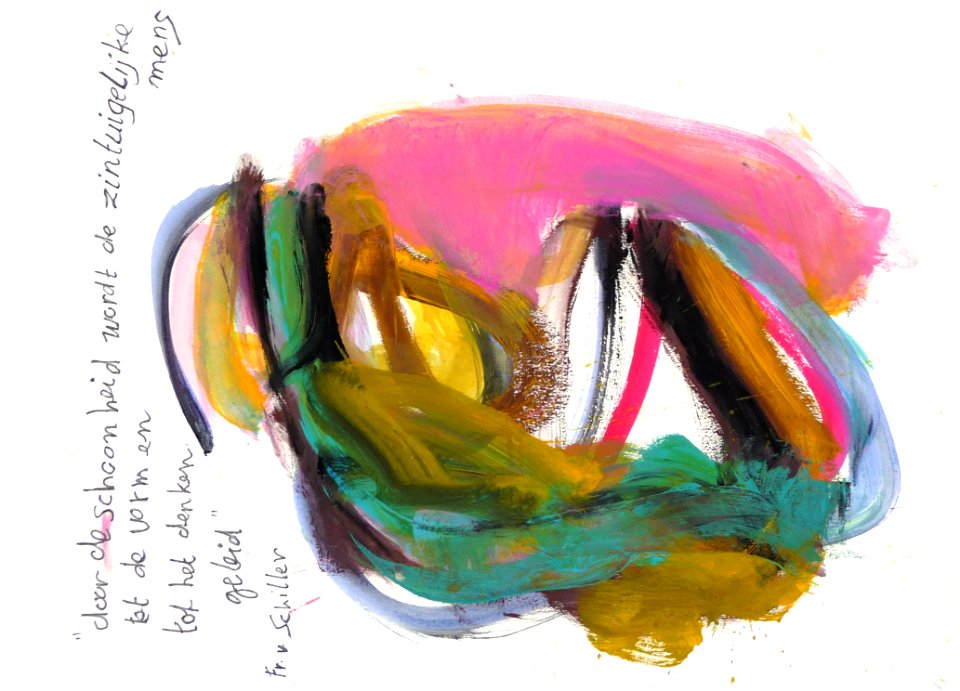 2007 - 'Beauty & Truth 3' - on Friedrich Schiller's Letters 'Upon The Aesthetic Education of Man' - watercolor painting for sale; Dutch Abstract Expressionism art; free image in public domain / Commons,  CC-BY, Fons Heijnsbroek